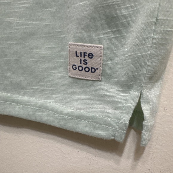 Life Is Good Sleep Shirt Women's S Green Dog Adirondack Chair Short Sleeve EUC - Picture 4 of 5